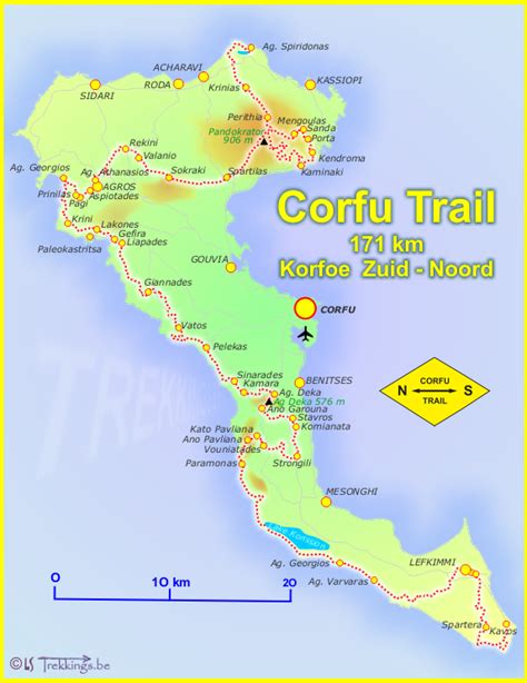 corfu trail map